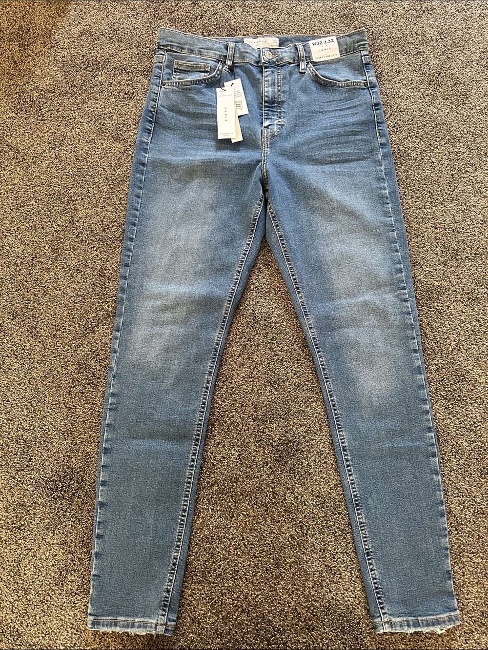 Topshop Light Blue JAMIE HIGH WAISTED SKINNY JEANS